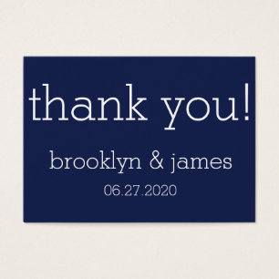 Navy Blue Modern Wedding Favour Tags Business Card