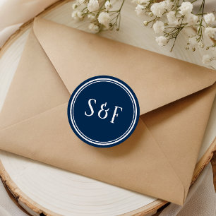 Navy Blue Monogram Envelope Seal
