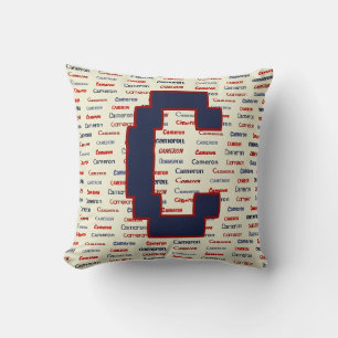 Navy Blue Monogram Name Gifts for Kids Bedding Thr Cushion