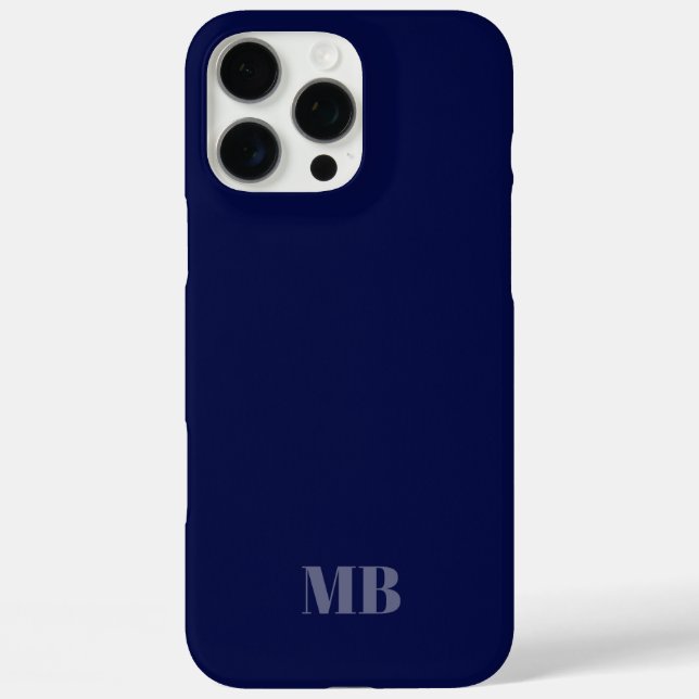 navy blue monogram name initials  Case-Mate iPhone case (Back)