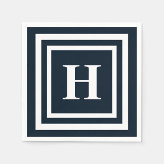 Navy Blue Monogram Napkin