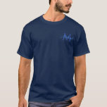 Navy Blue Monogram Personalised Initial Letter T-Shirt<br><div class="desc">Navy Blue Monogram Personalised Initial Letter Name Template Elegant Trendy Basic Dark T-Shirt.</div>