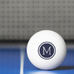 Navy Blue Monogram Personalised Ping Pong Balls<br><div class="desc">Take your game to the next level with custom ping pong balls personalised with your monogram initial in a stylish circle frame. Available in a variety of colours, these ping pong balls are perfect for making a statement at your next game night or tournament. A unique and thoughtful gift idea...</div>