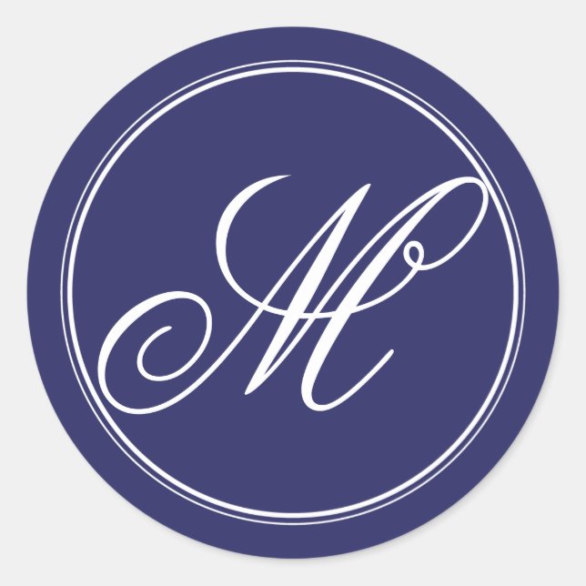 Navy Blue Monogram Stickers (Front)