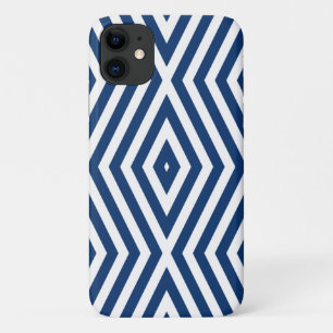 Navy Blue Moods Diamond Chevrons iPhone 11 Case