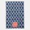 Navy Blue Moroccan Coral Monogram