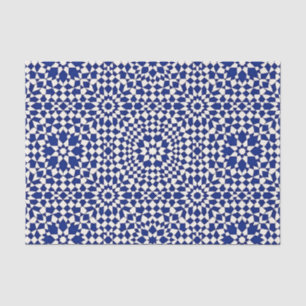 Navy Blue Mosaic Geometric Pattern Tissue Paper