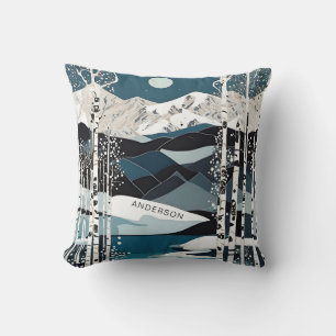 Navy Blue Mountain Cushion