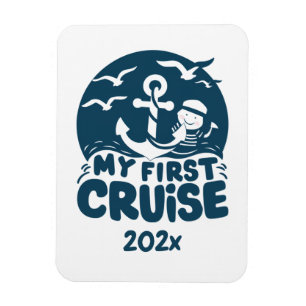 Navy Blue My First Cruise Custom Magnet