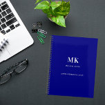 Navy blue name monogram 2025 planner<br><div class="desc">A navy blue background,  white text.  Personalise and add your first name,  monogram initials and full name,  a title year 2025 (or any year).</div>