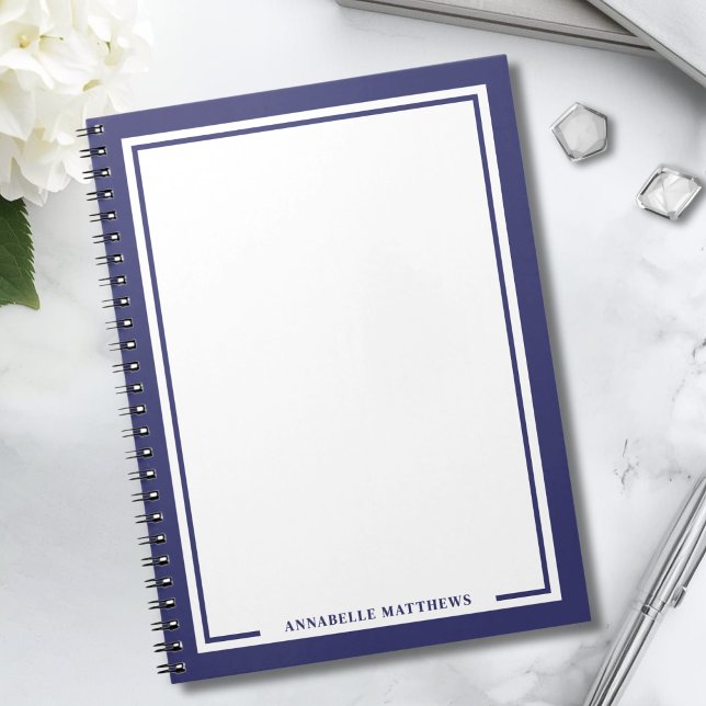 Navy Blue Name Monogram Notebook (Navy Blue Name Monogram Notebook)