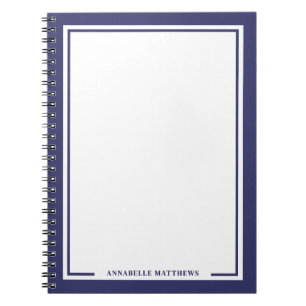 Navy Blue Name Monogram Notebook