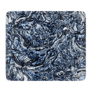 Navy Blue Nature Abstract Pattern Cutting Board