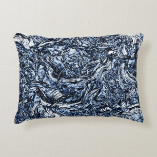 Navy Blue Nature Abstract Pattern Decorative Cushion