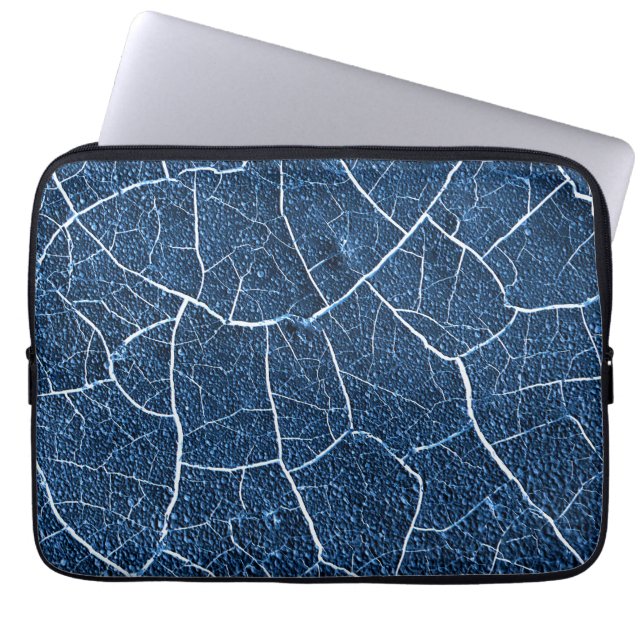 Navy Blue Nature Abstract Pattern Laptop Sleeve (Front)
