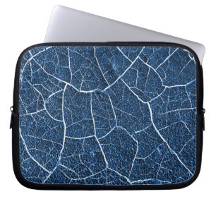 Navy Blue Nature Abstract Pattern Laptop Sleeve