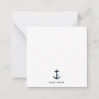 Navy Blue Nautical Anchor Boat Name Custom