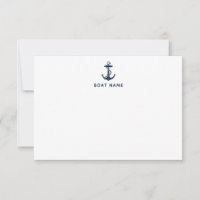 Navy Blue Nautical Anchor Boat Name Summer Cruise