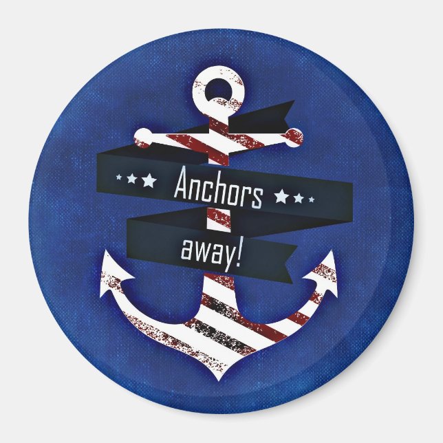 Navy Blue Nautical Anchor Magnet (Front)