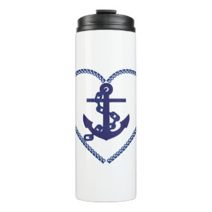 Navy Blue Nautical Anchor Sailor Choice Thermal Tumbler