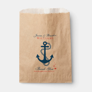 Navy Blue Nautical Boat Anchor 2 Favour Bags