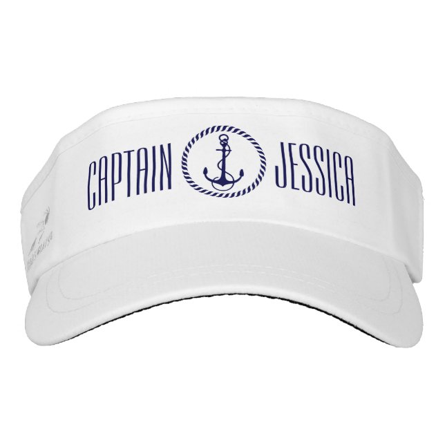 Navy Blue Nautical Boat Anchor & Blue Wreath Visor (Front)