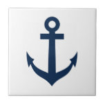 Navy blue nautical boat anchor ceramic tiles<br><div class="desc">Navy blue nautical boat anchor ceramic tiles for kitchen or bathroom. maritime theme tiles for indoor home decoration or as unique trivet.  Add your own personalised text or image. Great for special occasions like wedding party,  Birthday,  office etc. Ship anchor aweigh!</div>