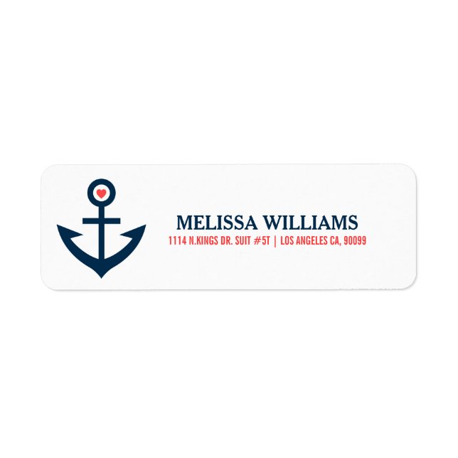 Navy Blue Nautical Boat Anchor Illustration (Front)