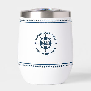Navy Blue Nautical Boat Wheel Blue Stars