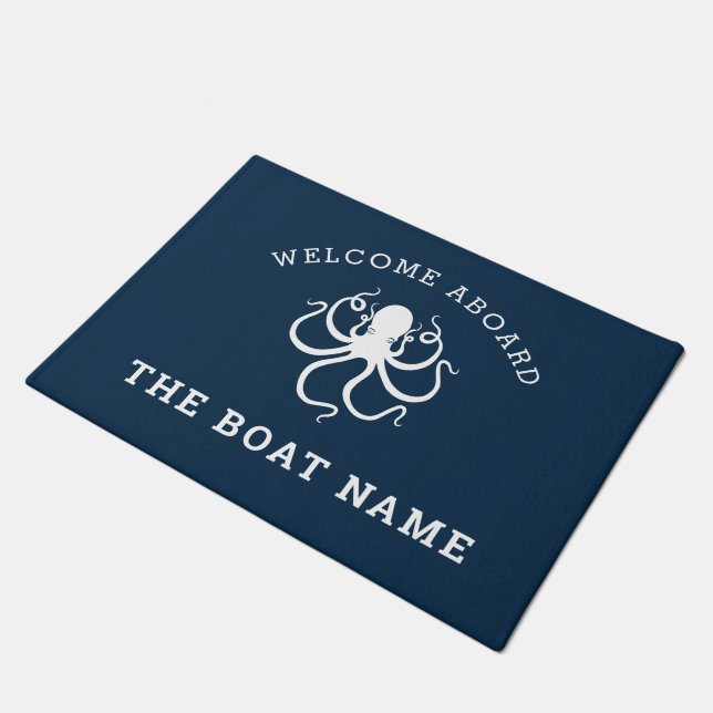 navy blue nautical boating doormat (Angled)