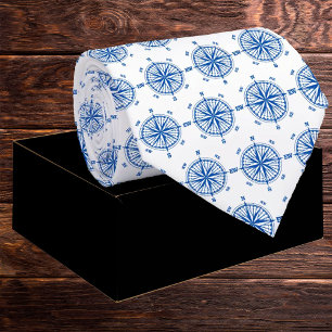 Navy Blue Nautical Compass Tie