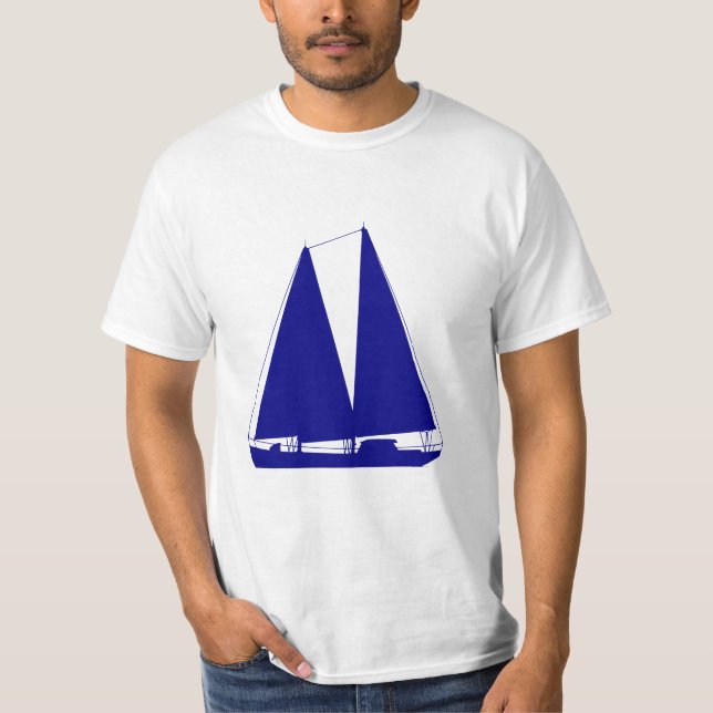 Navy Blue Nautical Sailboat T-Shirt (Front)
