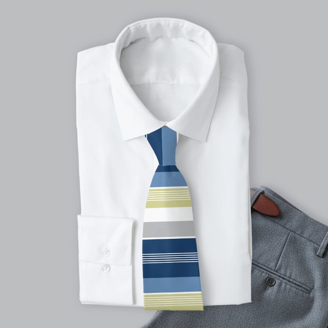 Navy Blue Nautical Stripes Tie (Creator Uploaded)