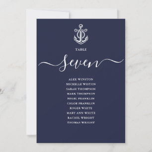 Navy Blue Nautical Table Number Seating Chart