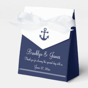 Navy Blue Nautical Wedding Favour Box White Tent