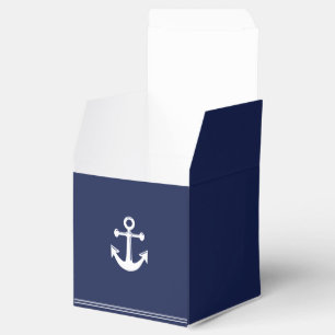 Navy Blue Nautical Wedding Favour Boxes With Ancho
