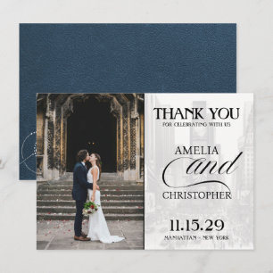 Navy Blue New York City Passport Thank You Card
