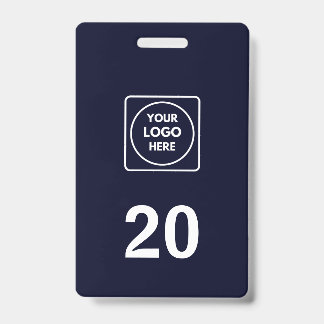 Navy Blue Number | Custom Hospitality Logo Design ID Badge