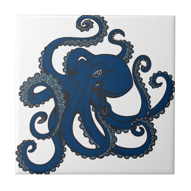 Navy Blue Octopus Tile (Front)