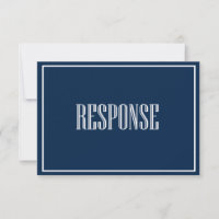 Navy Blue Old Fashioned Typography RSVP Card