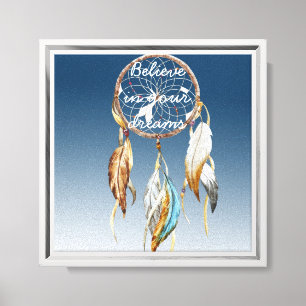 Navy Blue Ombre Dream catcher Canvas Print