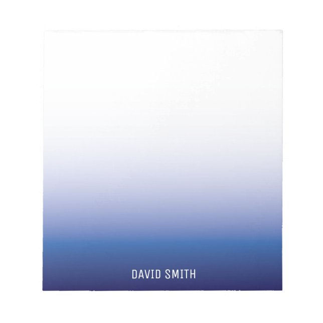 Navy Blue Ombre Personalised Name Notepad (Front)