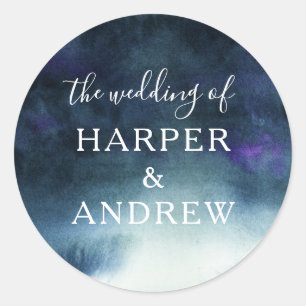 Navy Blue Ombre Wedding Envelope Seal