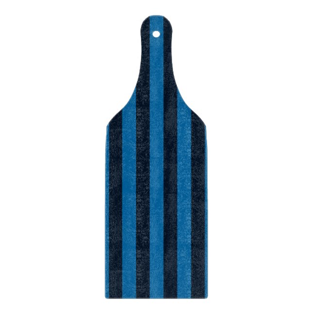 Navy Blue on Blue Vertical Stripes Decor Cutting Board (Front)