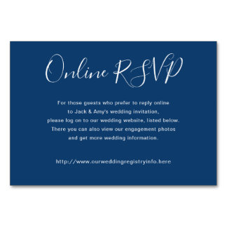 Navy Blue Online Website RSVP Enclosure Cards