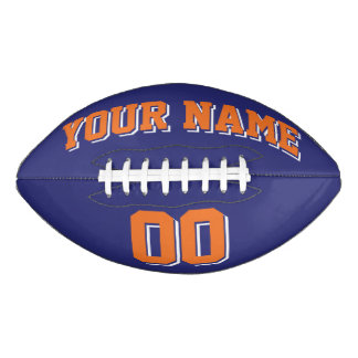 NAVY BLUE ORANGE AND WHITE Custom Football American Football