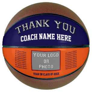 Navy Blue, Orange, Thanks Coach, PHOTO Basketball