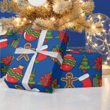 Navy Blue Ornaments Christmas Gifts Wrap 