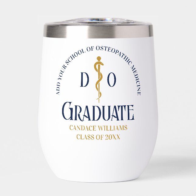 Navy Blue Osteopathic Medical School Graduation (Front)