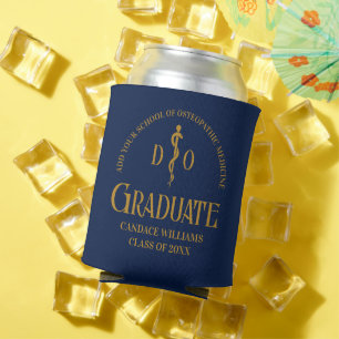 Navy Blue Osteopathic Medical School Graduation Can Cooler